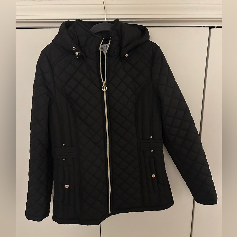 Laundry By Shelli Segal Quilted Black Puffer Coat